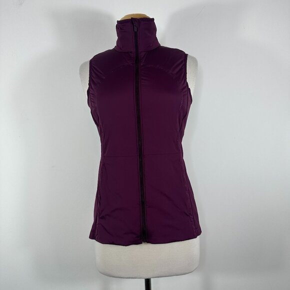 Lululemon Run For Cold Running Vest Plum Full Zip Size 6 Mock Neck - Picture 2 of 16